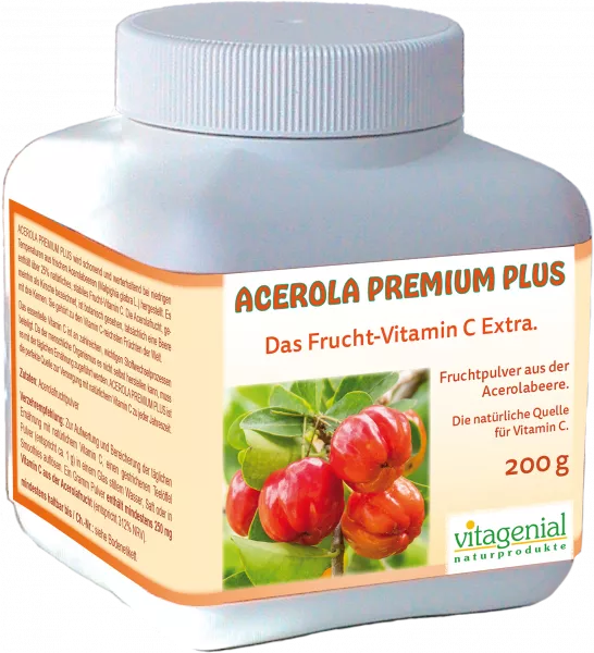Acerola Premium Plus mit über 25% natürlichem Vitamin C, 200 g